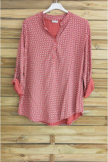 BLUSA STAMPA 3018 MATTONE