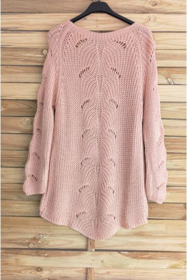 PULLOVER DI LANA AJOURE 3015 ROSA