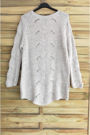 PULLOVER LAINE AJOURE 3015 BEIGE