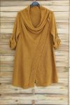 VEST, LONG, NECKLINE CACHE COEUR MOHAIR 3050 MUSTARD