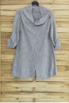 GILET LONG ENCOLURE CACHE CŒUR MOHAIR 3050 GRIS