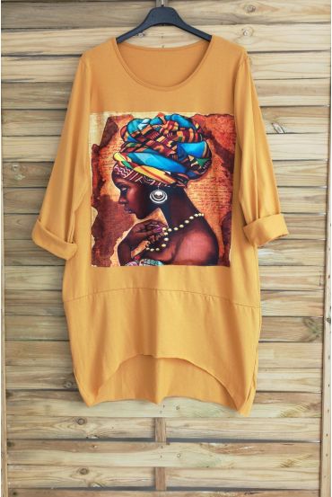 EL SUDOR DE LARGA VESTIDO DE LAS MUJERES AFRICANAS OVERSIZE 3038 MOSTAZA