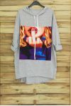 SWEAT LONG / ROBE A CAPUCHEE 3039 GRIS