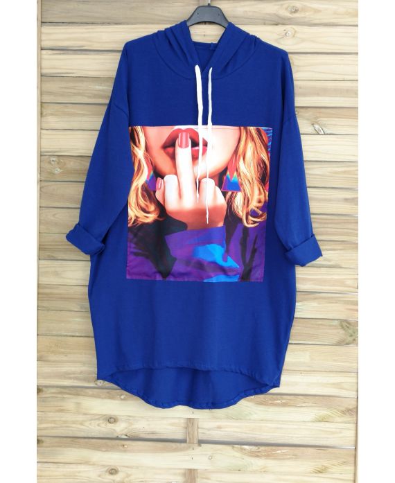 SWEAT LONG / ROBE A CAPUCHEE 3039 BLEU ROYAL