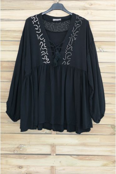 TUNIC OVERSIZE HAS SEQUINS 3045 BLACK