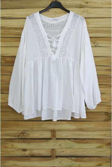 TÚNICA OVERSIZE HA LENTEJUELAS 3045 BLANCO