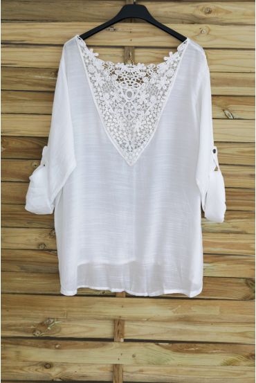 TOP SCHIENA IN PIZZO 3048 BIANCO