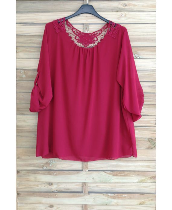 GROOT FORMAAT TUNIEK TOP LACE 3056 BORDEAUX