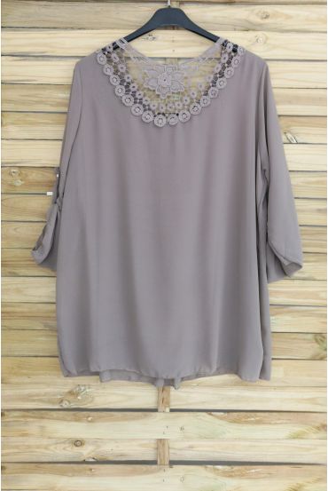 GROOT FORMAAT TUNIEK TOP LACE 3056 TAUPE