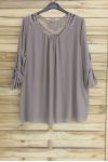 GROOT FORMAAT TUNIEK TOP LACE 3056 TAUPE