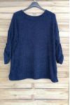 GRANDE TAILLE PULL DOUX 3053 BLEU MARINE