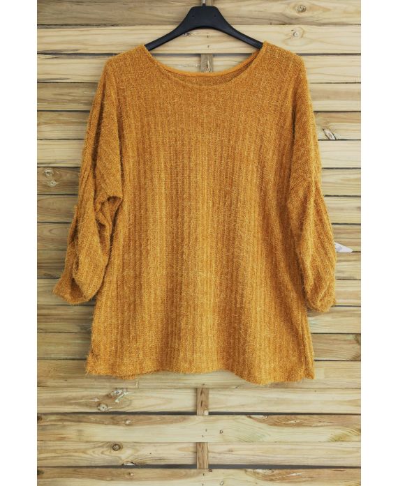 LARGE SIZE SWEATER SOFT 3053 MUSTARD