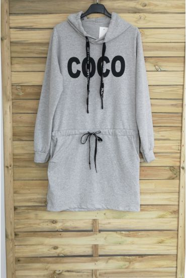 DRESS HAS HOODY COCO 3063 GREY