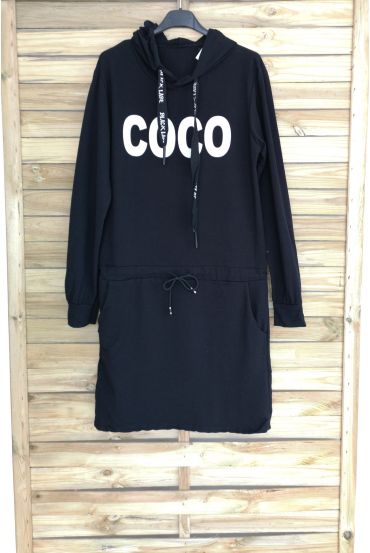 DRESS HAS HOODY COCO 3063 BLACK