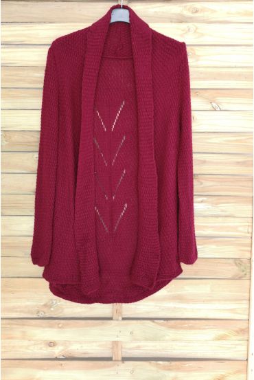 GILET MESH BACK AJOURE 3061 BORDEAUX