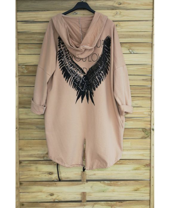 JACKET WINGS BACK RHINESTONE 3006 BEIGE