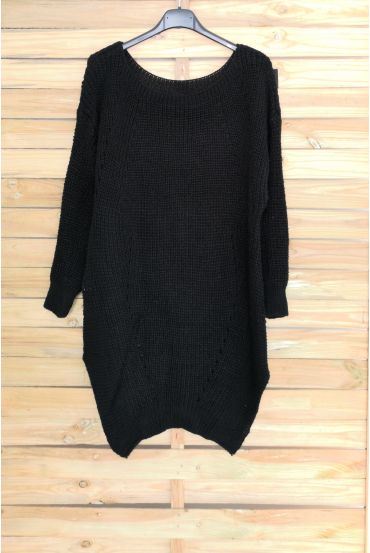 PULLOVER TUNIKA LONG AJOURE 3066 SCHWARZ