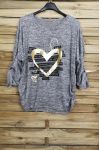 LARGE SIZE PULL FLOCKING HEART 3052 GREY