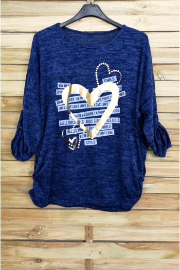 LARGE SIZE PULL FLOCKING HEART 3052 ROYAL BLUE