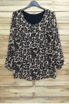 LARGE SIZE TUNIC LEOPARD EFFECT, PLEATED 3076 LEOPARD