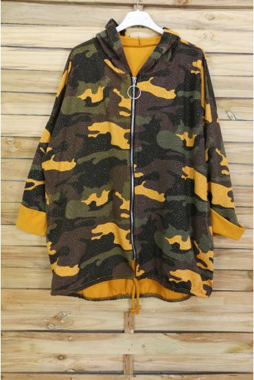 JACKET LEOPARD HAS HOOD EFFECT "IRISE" 3092 MUSTARD