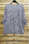 LARGE SIZE SWEATER RHINESTONE 3093 GREY