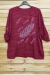 LARGE SIZE SWEATER RHINESTONE 3093 BORDEAUX