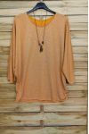 LARGE SIZE SWEATER IRISE + NECKLACE OFFERED 3073 MUSTARD