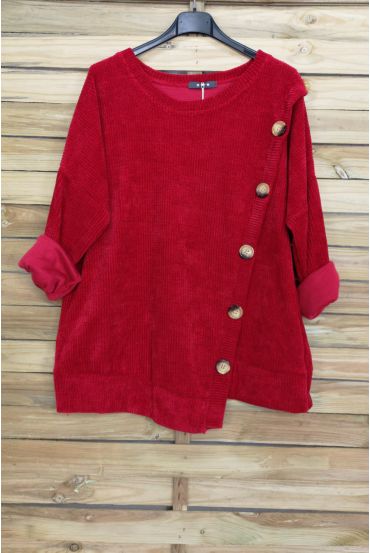 SWETER TAPICERKA PRZYCISKU 3068 CZERWONY