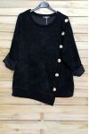 PULLOVER VELOUR BUTTONS 3068 BLACK