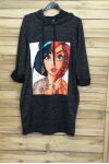 DRESS SWEATSHIRT HAS HOOD 3090 BLACK