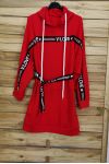 SWEAT LONG/KLEID + GÜRTEL 3084 ROT