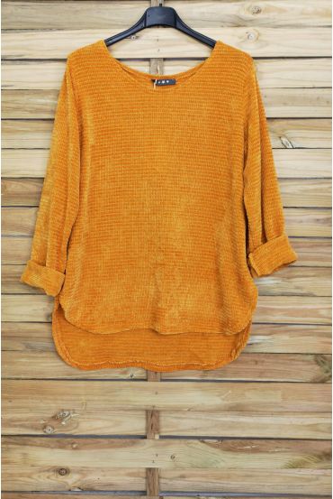 PULL EN VELOUR 4005 MOUTARDE