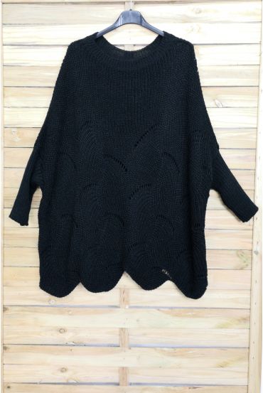 PULLOVER OVERSIZE AJOURE 4008 NOIR