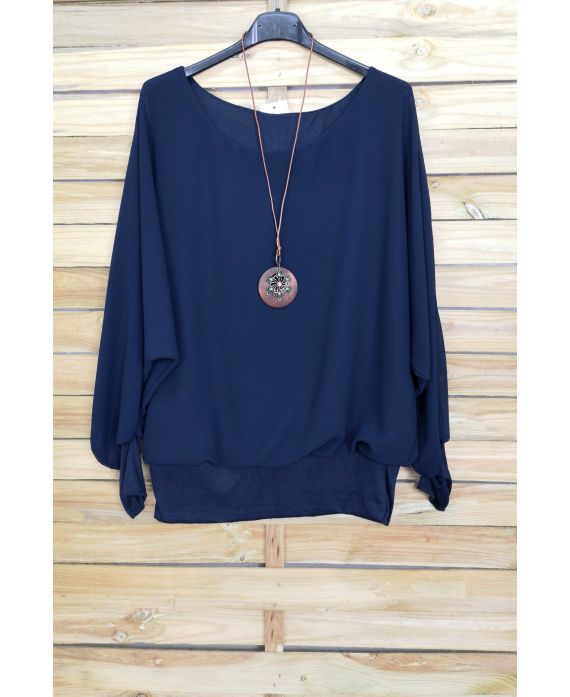 TOP CORTINA DOPPIA + COLLARE OFFERTI 4030 BLU NAVY