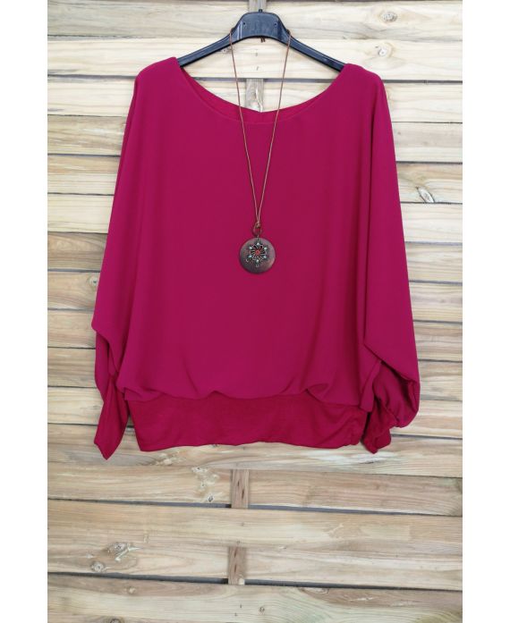 TOP VOILAGE DOUBLE + COLLIER OFFERT 4030 BORDEAUX