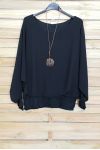 TOP VOILAGE DOUBLE + COLLIER OFFERT 4030 NOIR