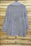 GILET IN MAGLIA AJOURE OVERSIZE 4039 GRIGIO