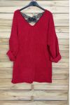 UNA MAGLIA MORBIDA, OVERSIZE SCHIENA IN PIZZO CROCE-4044 M ROSSO