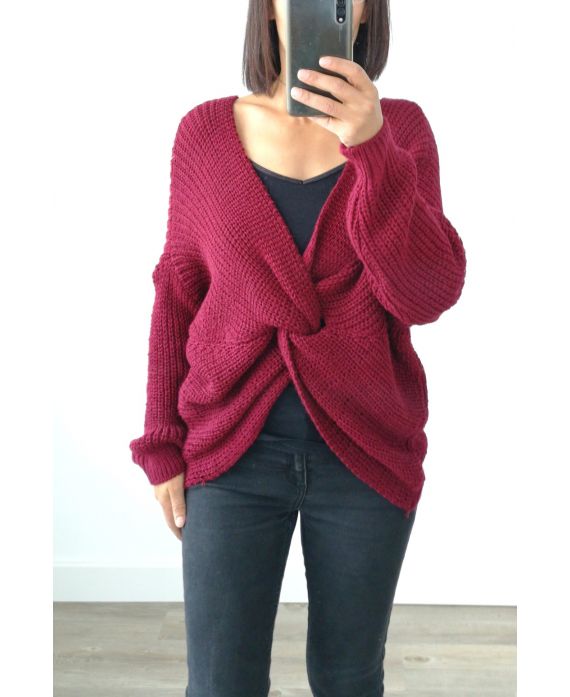 LANA PULLOVER CRUZA 4004 BURDEOS