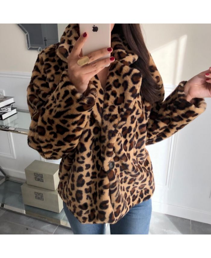 MANTEAU FOURRURE SYNTHETIQUE 4060 LEOPARD - www.grossiste ...