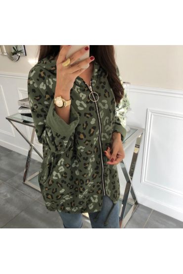 JACKET HAS HOOD 3072 MILITARY GREEN