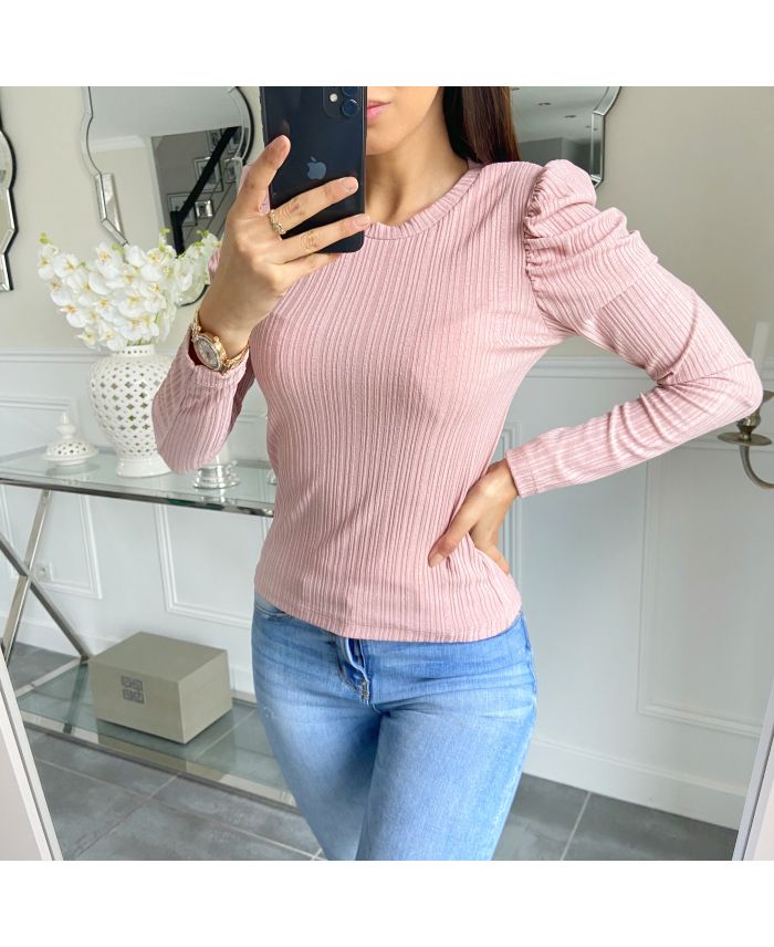 TOP MANCHES BOUFFANTES 5479 ROSE - www.grossiste-pret-a ...