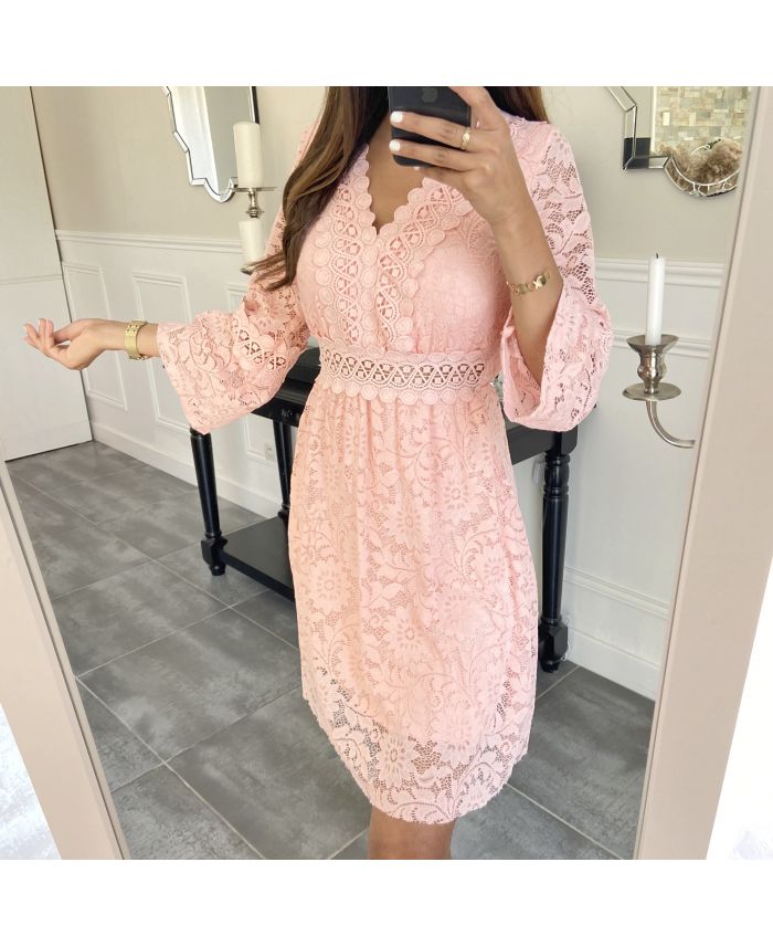 ROBE DENTELLE BOHEME 9508 ROSE - www.grossiste-pret-a ...