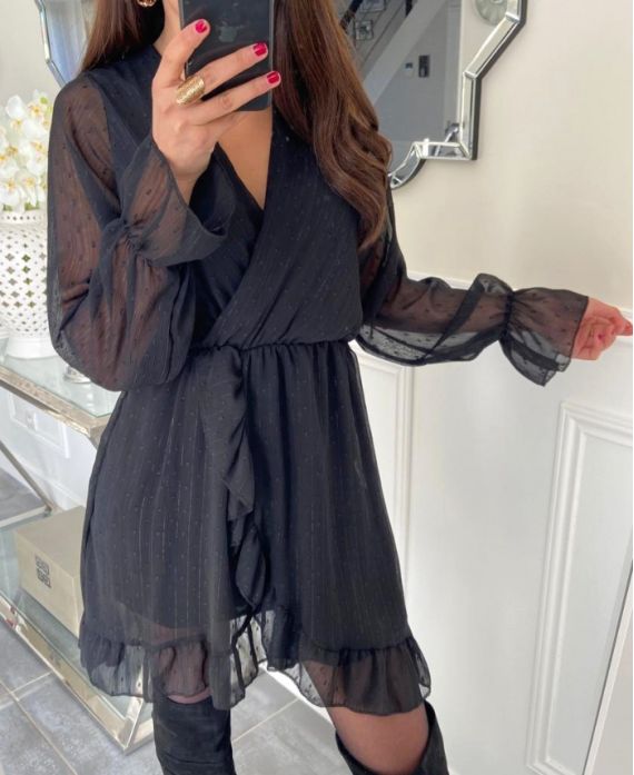 ROBE DRAPEE 9184 NOIR