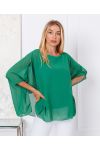 SHEER TUNIC + NECKLACE OFFERED 7510 EMERALD GREEN