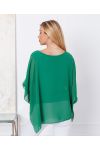 SHEER TUNIC + NECKLACE OFFERED 7510 EMERALD GREEN