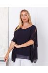 VOILE TUNIC + NECKLACE OFFERED 7510 NAVY BLUE