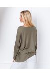 PULL FIN AMPLE ETOILE LEOPARD 8948 VERT MILITAIRE