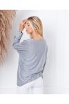 PULL FIN AMPLE ETOILE LEOPARD 8948 GRIS CLAIR